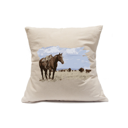 Custom Printed Natural Canvas Pillowcase with Zipper 18"x18"