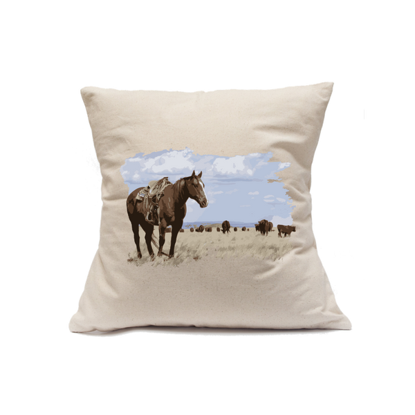 Custom Printed Natural Canvas Pillowcase with Zipper 18"x18"