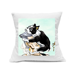 Custom Printed White Canvas Pillowcase with Zipper 18"x18"