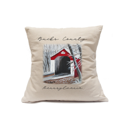 Custom Printed Natural Canvas Pillowcase with Zipper 18"x18"