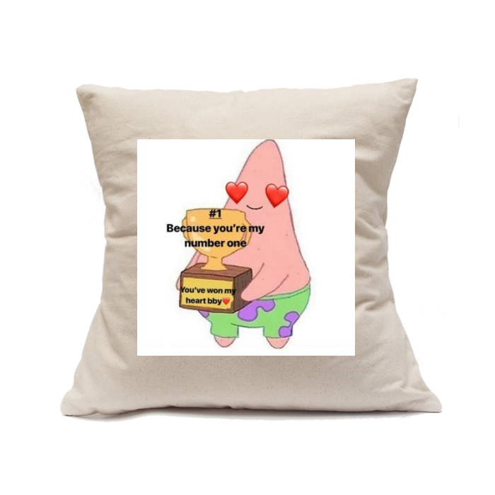Custom Printed Natural Canvas Pillowcase with Zipper 18"x18"