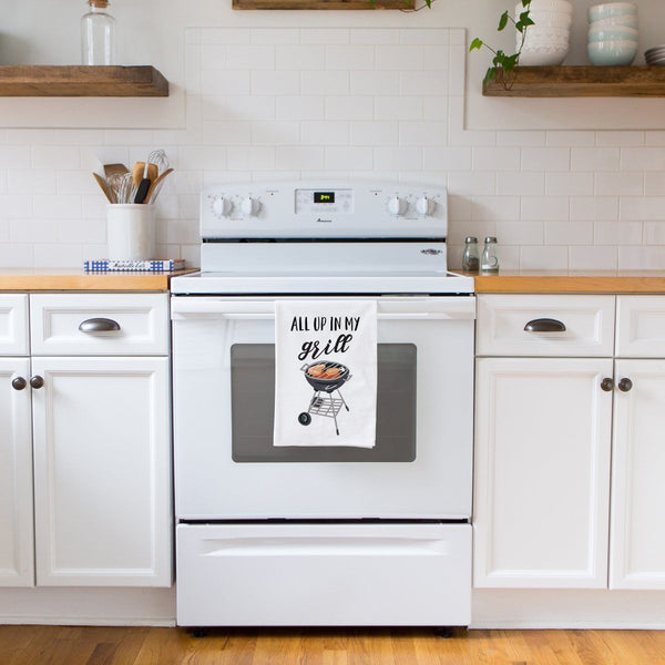 All Up in My Grill - Funny Kitchen Tea Towel