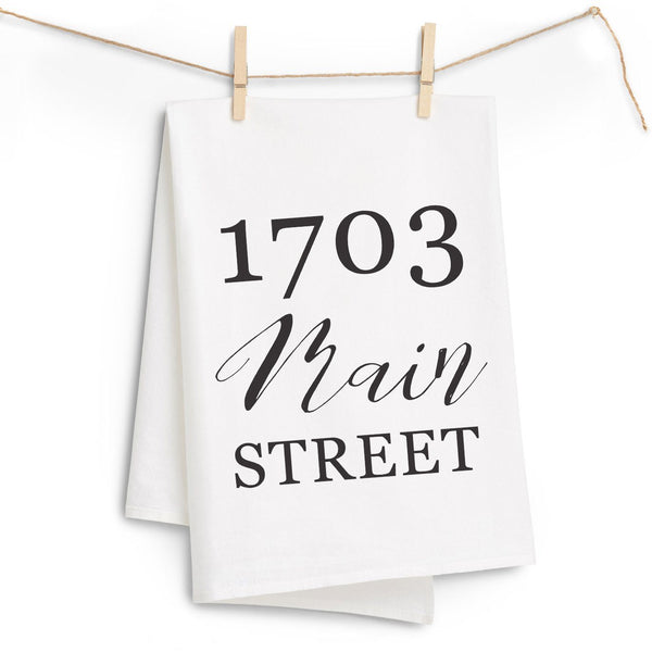 Home Address Tea Towel - Personalized Kitchen Towel