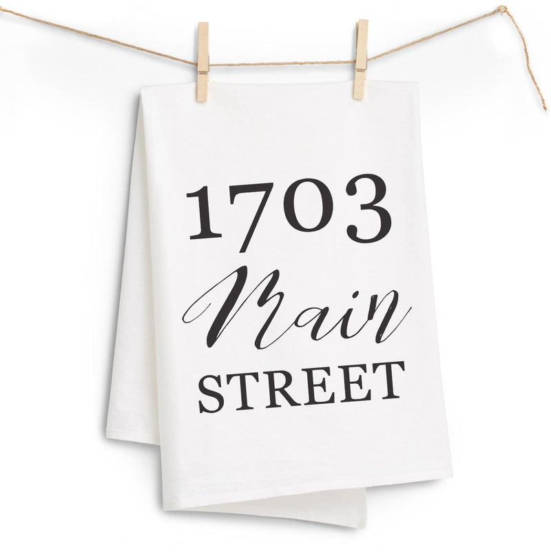 Home Address Tea Towel - Personalized Kitchen Towel