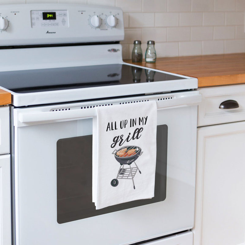 All Up in My Grill - Funny Kitchen Tea Towel