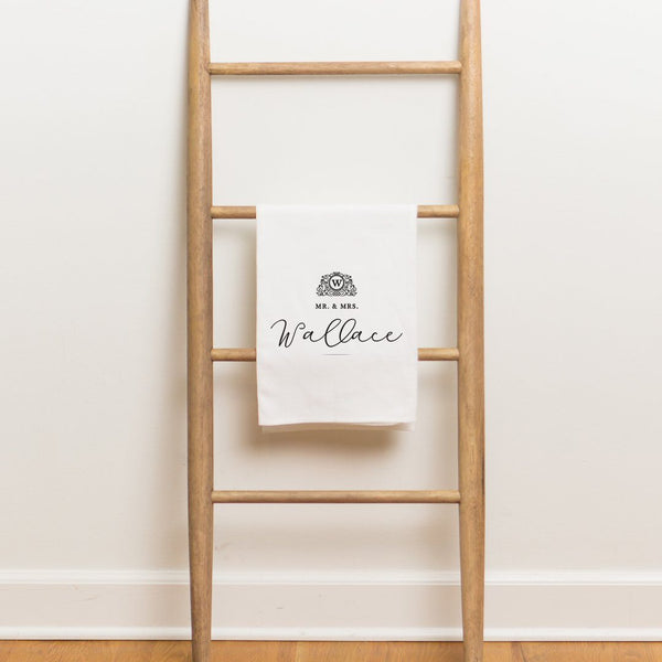 Wedding Monogram Tea Towel - Personalized Kitchen Towel
