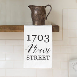 Home Address Tea Towel - Personalized Kitchen Towel