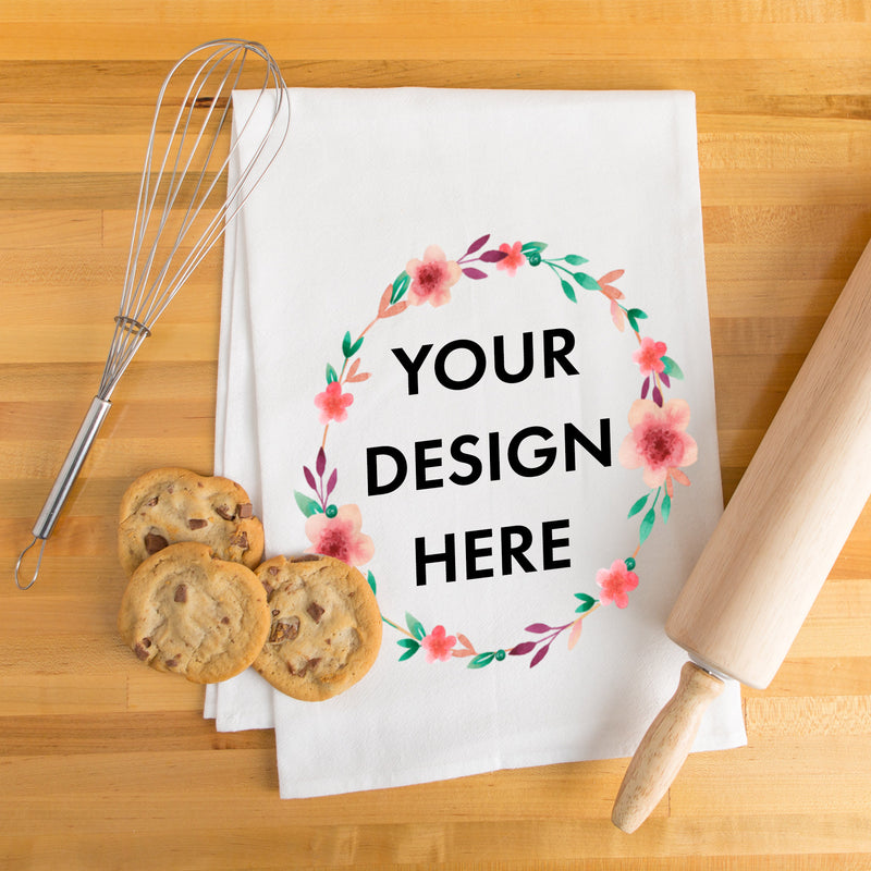 Artwork Personalized White Flour Sack Kitchen Towel