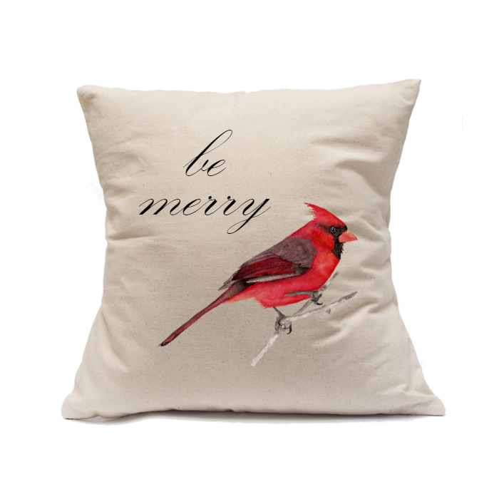 Custom Printed Natural Canvas Pillowcase with Zipper 18"x18"