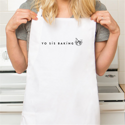 Personalized White Retro Apron with Pocket