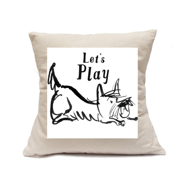 Custom Printed Natural Canvas Pillowcase with Zipper 18"x18"