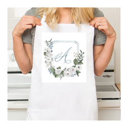 Personalized White Retro Apron with Pocket