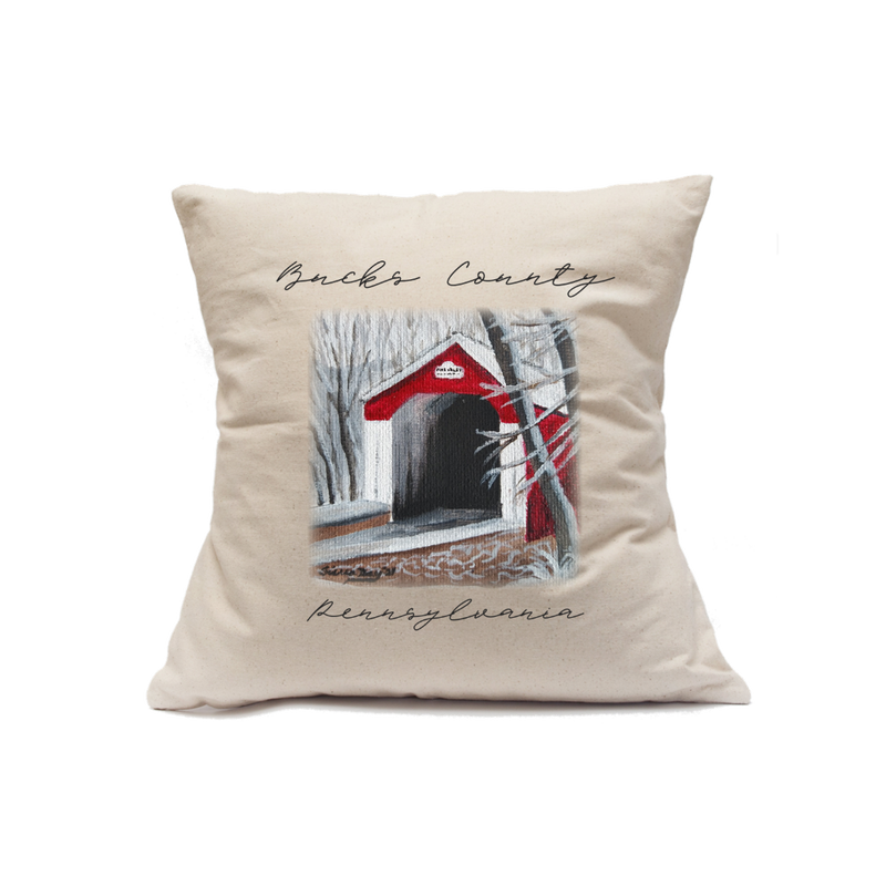 Custom Printed Natural Canvas Pillowcase with Zipper 18"x18"