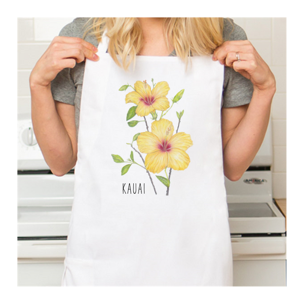Personalized White Retro Apron with Pocket