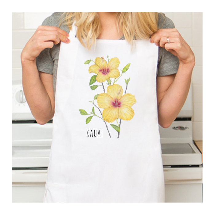 Personalized White Retro Apron with Pocket