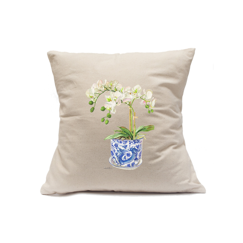 Custom Printed Natural Canvas Pillowcase with Zipper 18"x18"