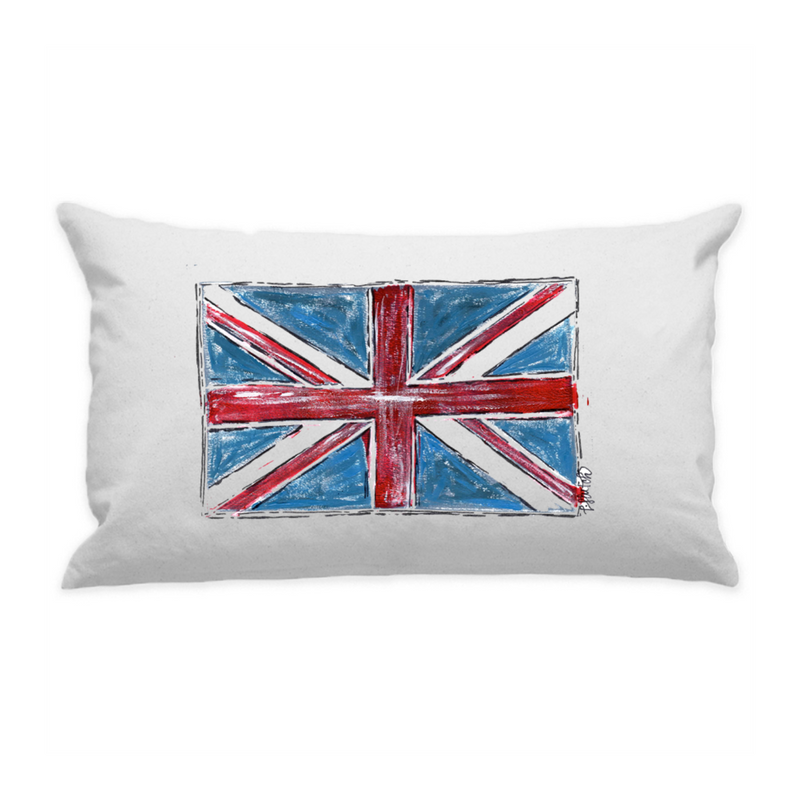 10"x18" White Cotton Canvas Decorative Pillow Case