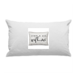 10"x18" White Cotton Canvas Decorative Pillow Case