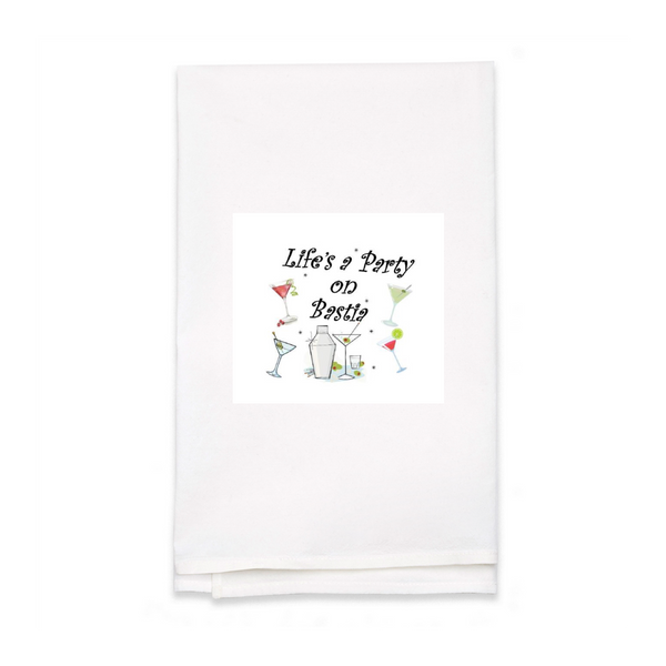 Personalized White Flour Sack Tea Towel