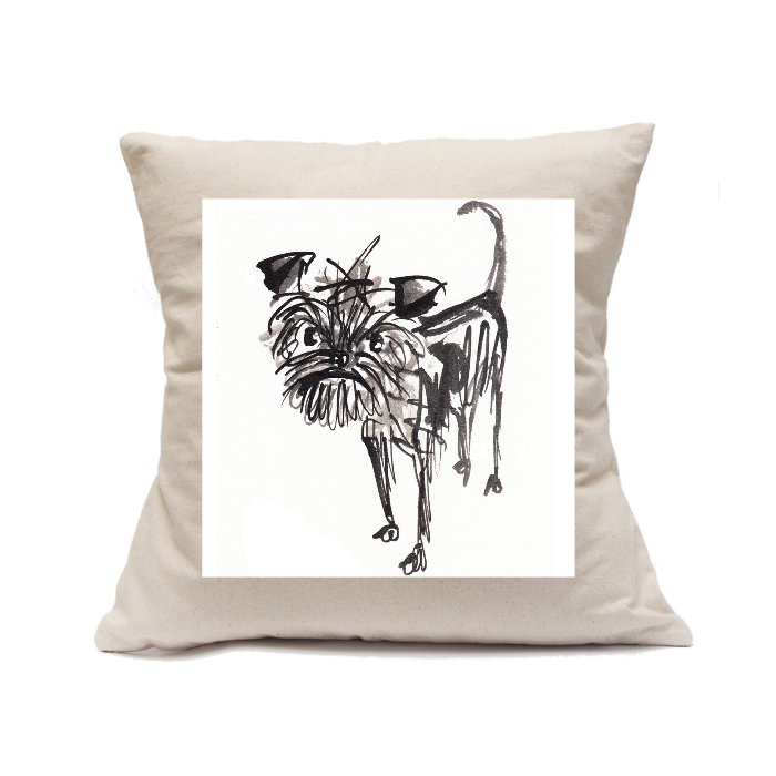 Custom Printed Natural Canvas Pillowcase with Zipper 18"x18"
