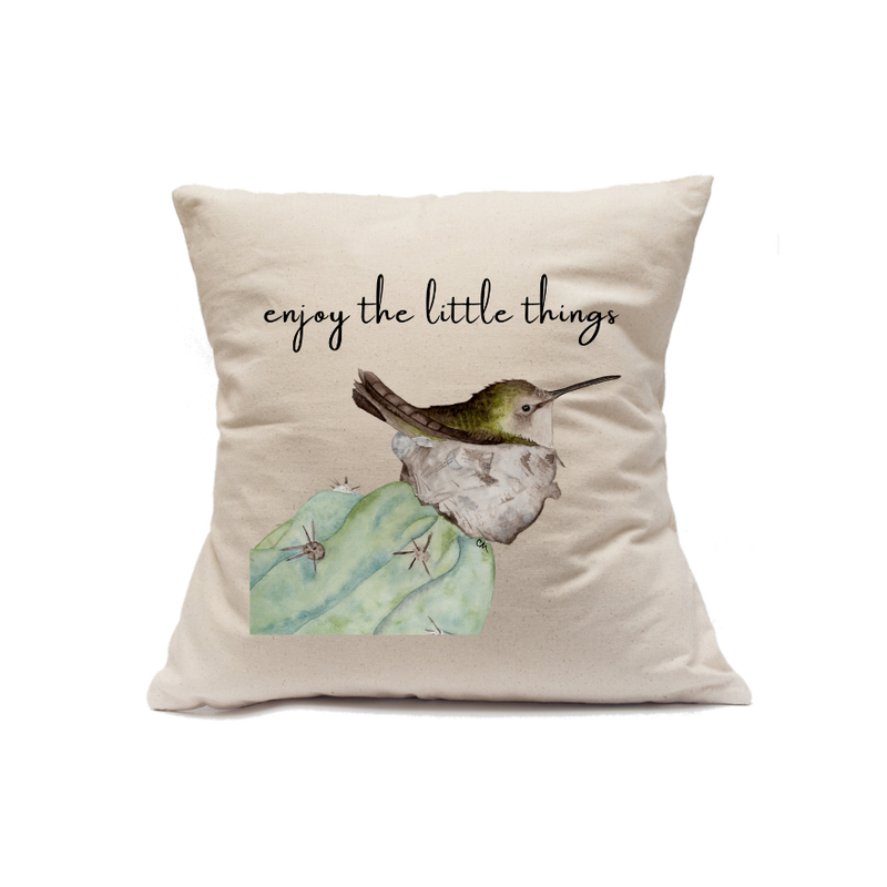 Custom Printed Natural Canvas Pillowcase with Zipper 18"x18"