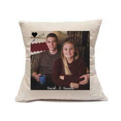 Custom Printed Natural Canvas Pillowcase with Zipper 18"x18"