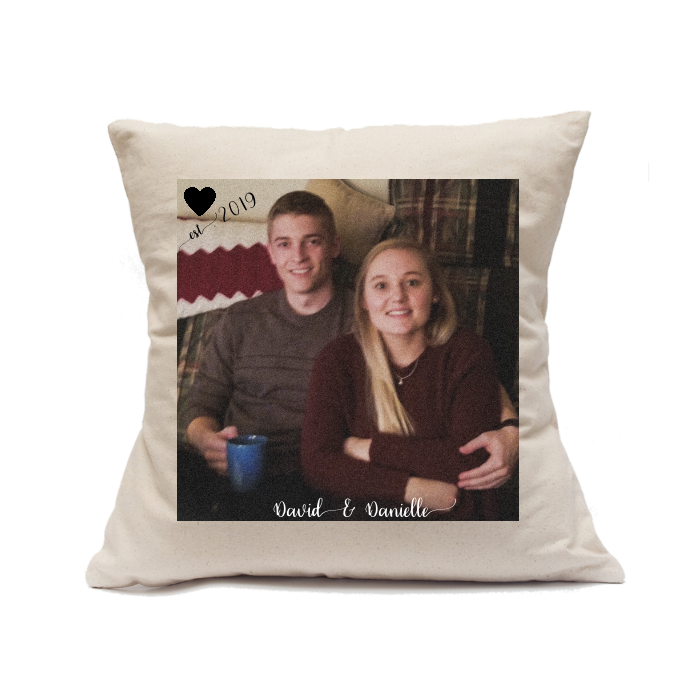 Custom Printed Natural Canvas Pillowcase with Zipper 18"x18"