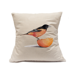 Custom Printed Natural Canvas Pillowcase with Zipper 18"x18"