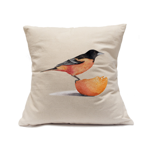 Custom Printed Natural Canvas Pillowcase with Zipper 18"x18"