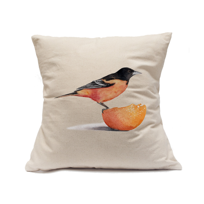 Custom Printed Natural Canvas Pillowcase with Zipper 18"x18"