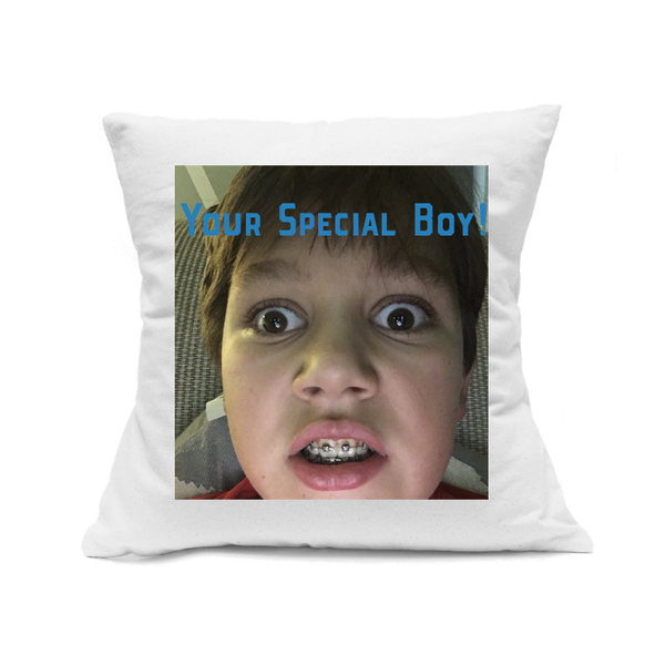 Custom Printed White Canvas Pillowcase with Zipper 18"x18"