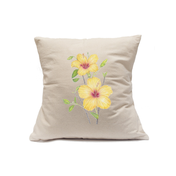 Custom Printed Natural Canvas Pillowcase with Zipper 18"x18"