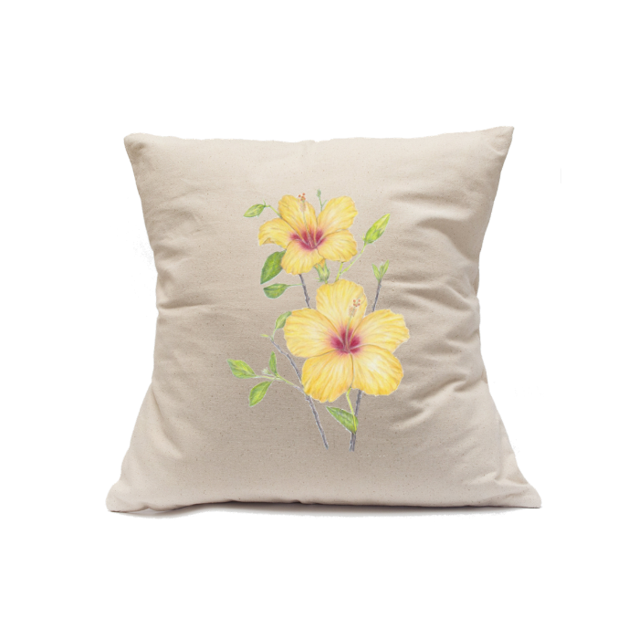 Custom Printed Natural Canvas Pillowcase with Zipper 18"x18"