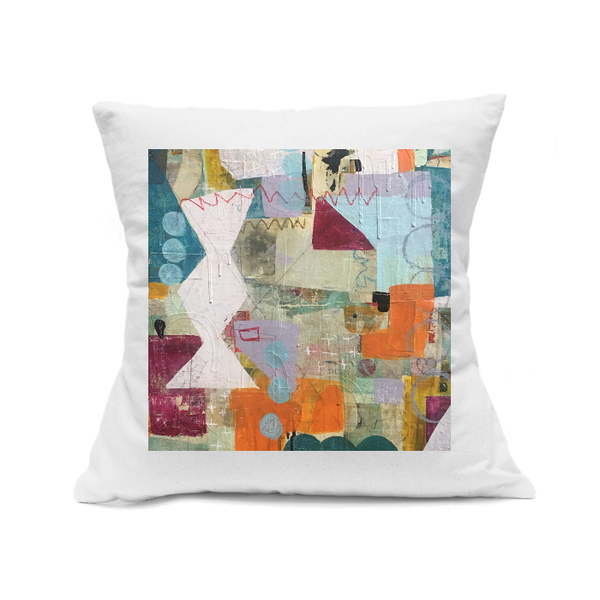 Custom Printed White Canvas Pillowcase with Zipper 18"x18"