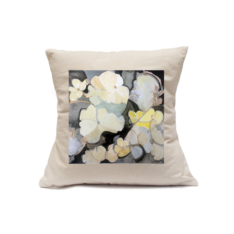 Custom Printed Natural Canvas Pillowcase with Zipper 18"x18"