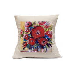 Custom Printed Natural Canvas Pillowcase with Zipper 18"x18"