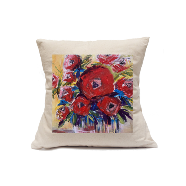Custom Printed Natural Canvas Pillowcase with Zipper 18"x18"