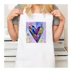 Personalized White Retro Apron with Pocket