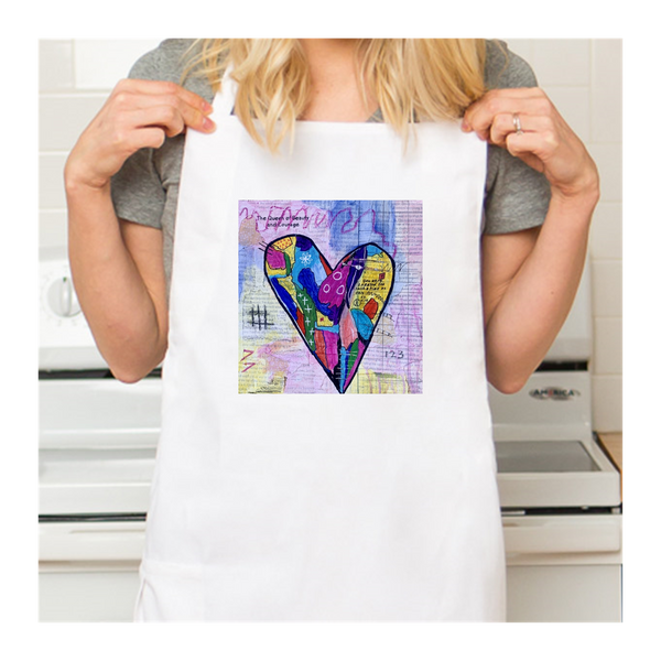 Personalized White Retro Apron with Pocket