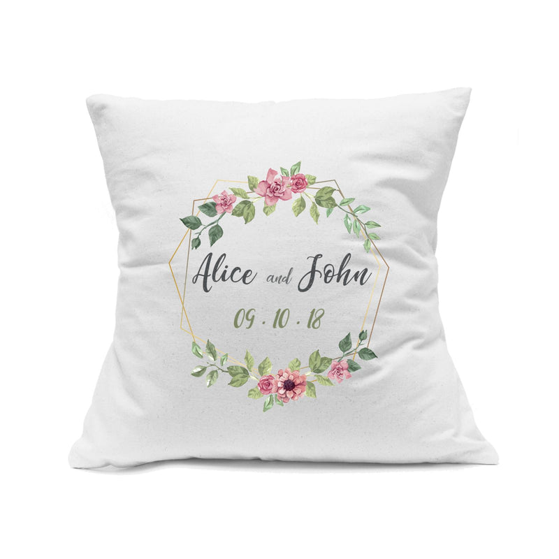 Personalized White Square Canvas Pillow Cover