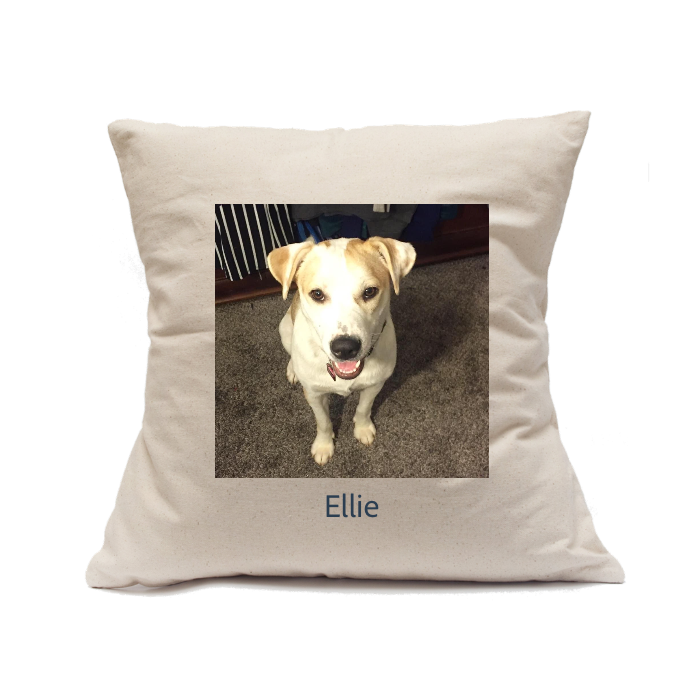 Custom Printed Natural Canvas Pillowcase with Zipper 18"x18"