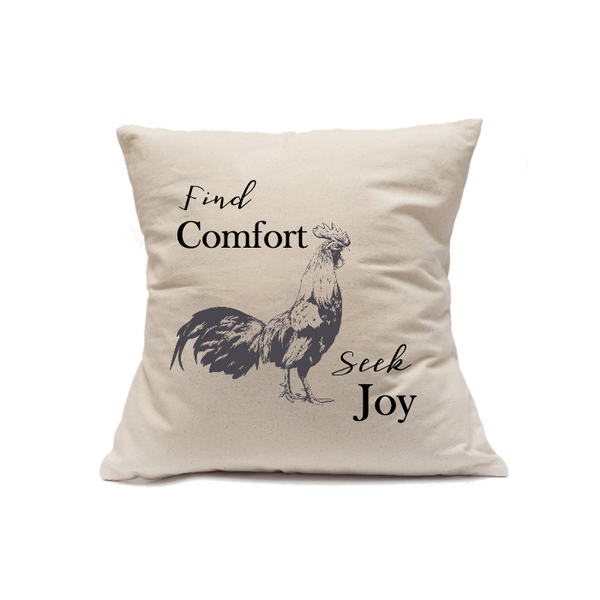 Custom Printed Natural Canvas Pillowcase with Zipper 18"x18"