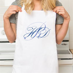 Personalized White Retro Apron with Pocket