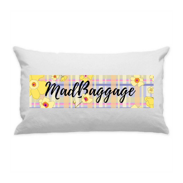 10"x18" White Cotton Canvas Decorative Pillow Case