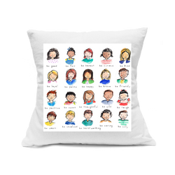 Custom Printed White Canvas Pillowcase with Zipper 18"x18"