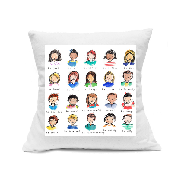 Custom Printed White Canvas Pillowcase with Zipper 18"x18"
