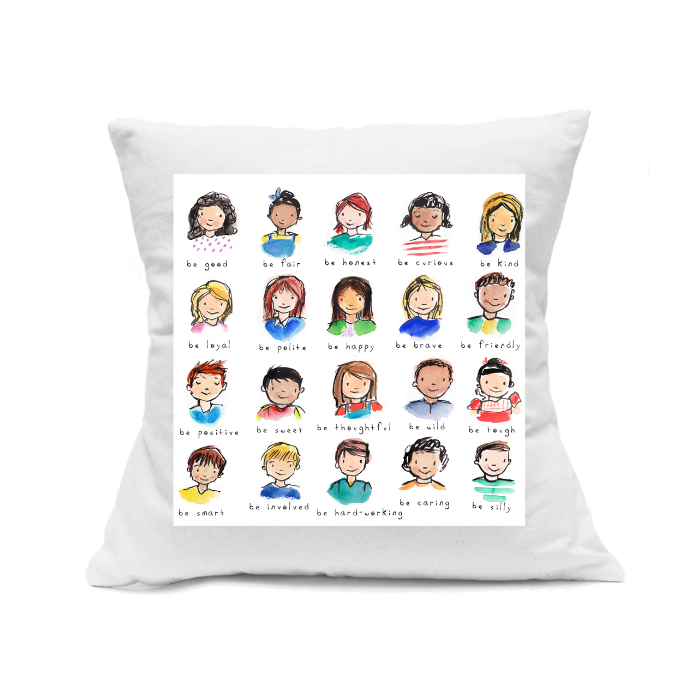 Custom Printed White Canvas Pillowcase with Zipper 18"x18"