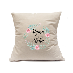 Custom Printed Natural Canvas Pillowcase with Zipper 18"x18"