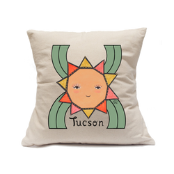 Custom Printed Natural Canvas Pillowcase with Zipper 18"x18"