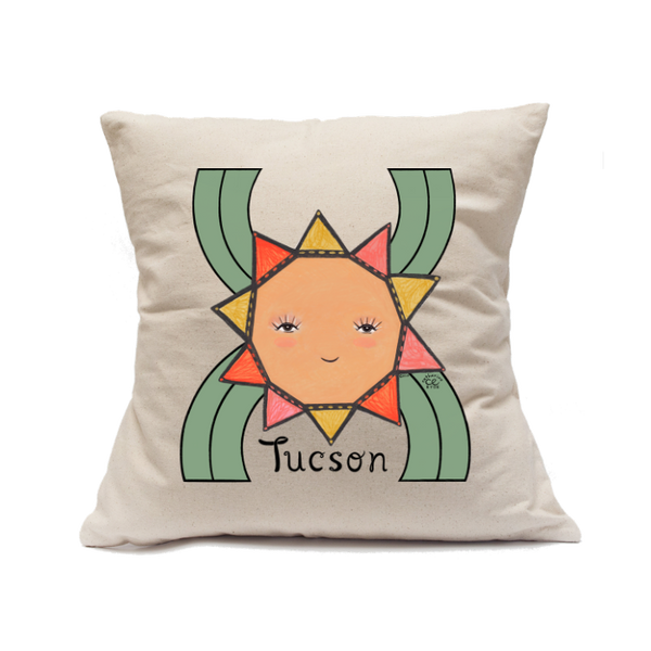 Custom Printed Natural Canvas Pillowcase with Zipper 18"x18"